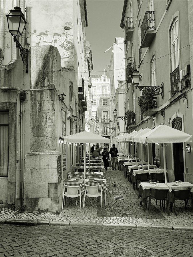 Café-Gespräch in Portugal